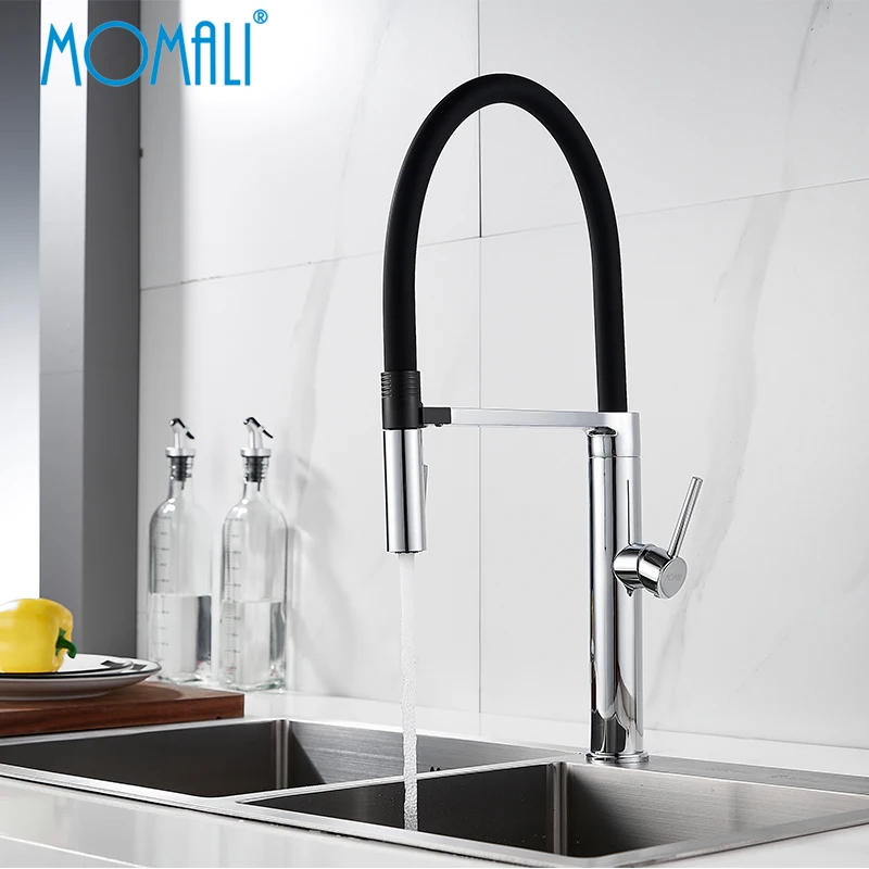 Momali 36 years for trust high brass content modern design luxury smart black kitchen faucet