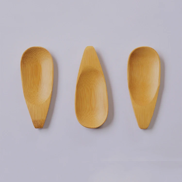 Hot Sales Tea Spoon 10x4cm  bamboo leaf spoon ice cream honey spoon