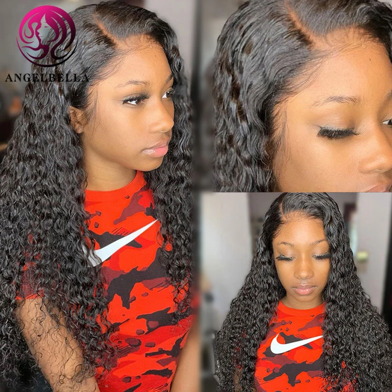 AngelBella Full Lace Wigs With Baby Hair 360 Lace Wigs Vendor Deep Wave 13x4 Lace Front Human Hair Wigs