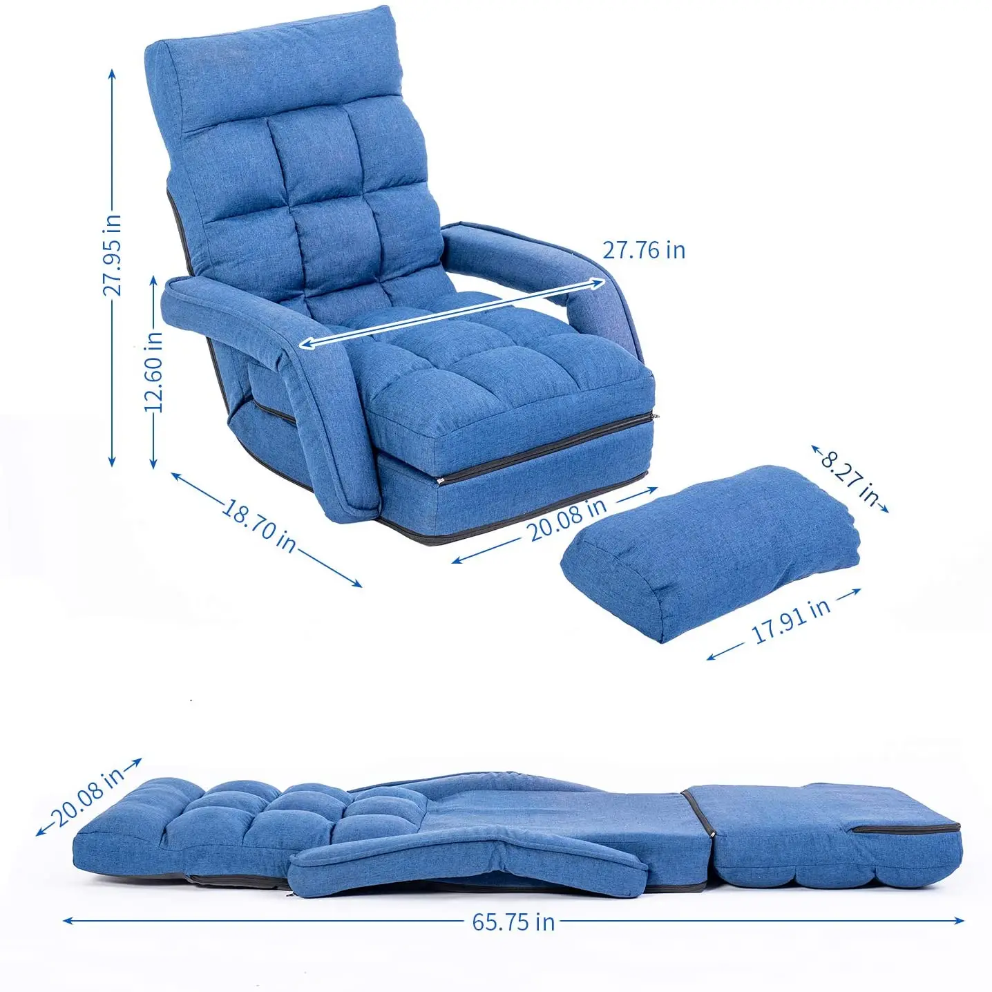 Danlong 6 positions Lazy people japanese style adjustable sofa chair luxury lazy chair floor sofa