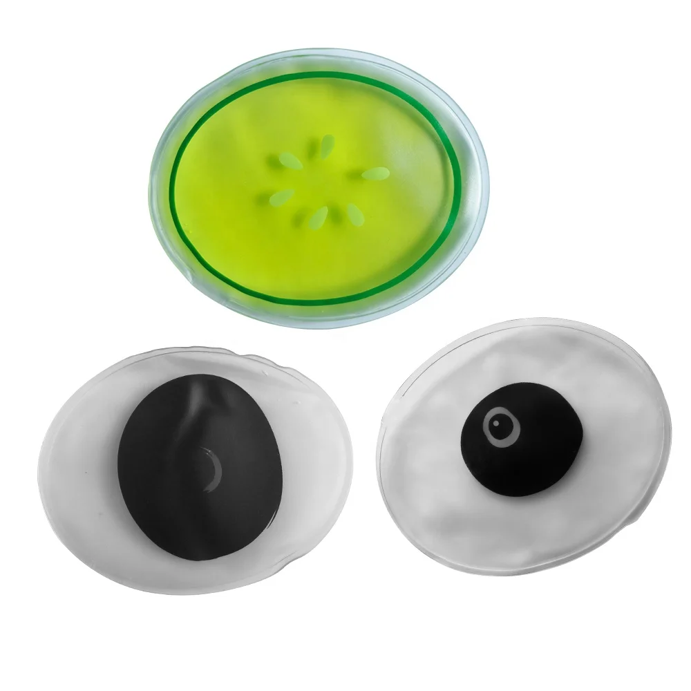 Eye Gel patch reusable hot cold beauty therapy ice pack cucumber print massage cooling gel eye pads
