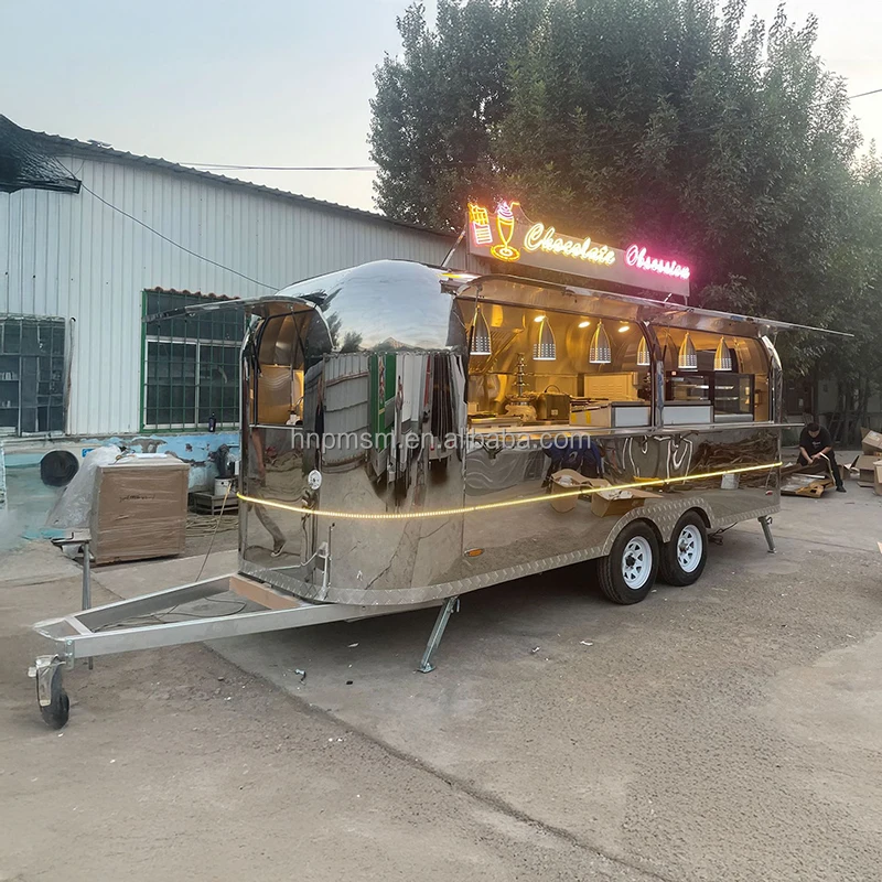 European Quality Stainless Steel Food Truck Wholesale Electric Food Truck Cart Airstream Trailer Food Airstream Trailers