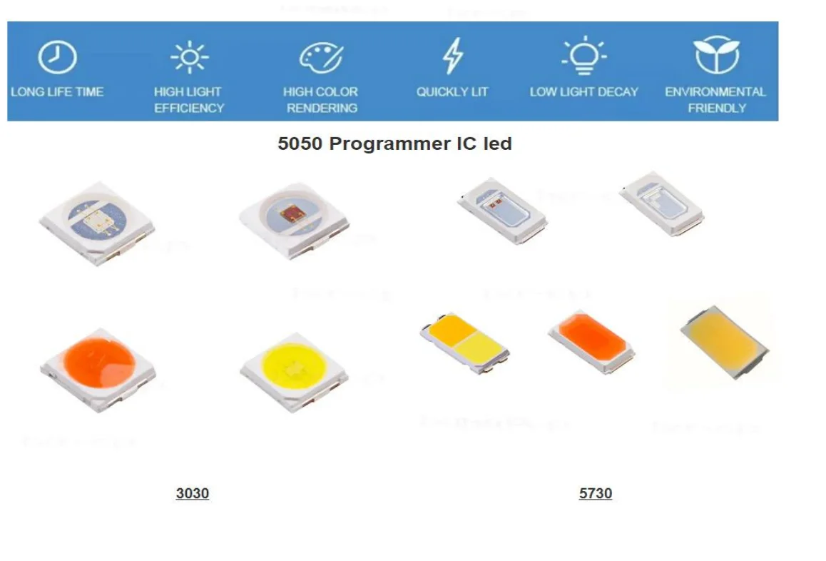 High Quality SMD 2835 Bi-Color LED Diode Gold Yellow & White 5mm Size Manufactured by QM