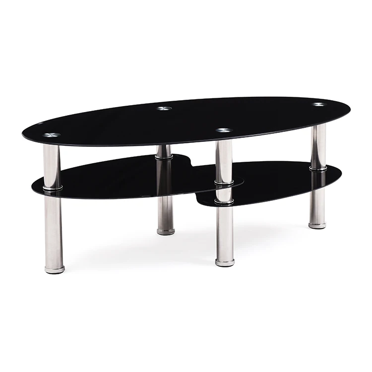 Modern coffee table for  Living Room Furniture Glass Top Stainless Steel Legs Tempered Glass Coffee Table Tea Tables