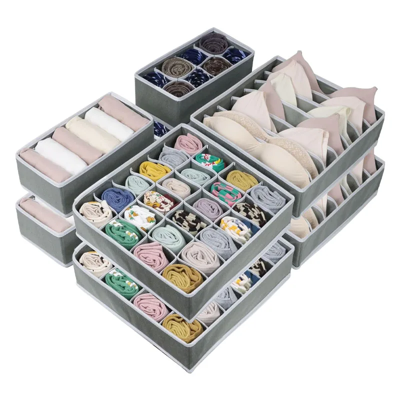 Underwear Organizer Dividers 24 Cell Drawer Organizers Fabric Foldable Cabinet Closet Organizers and Storage Boxes