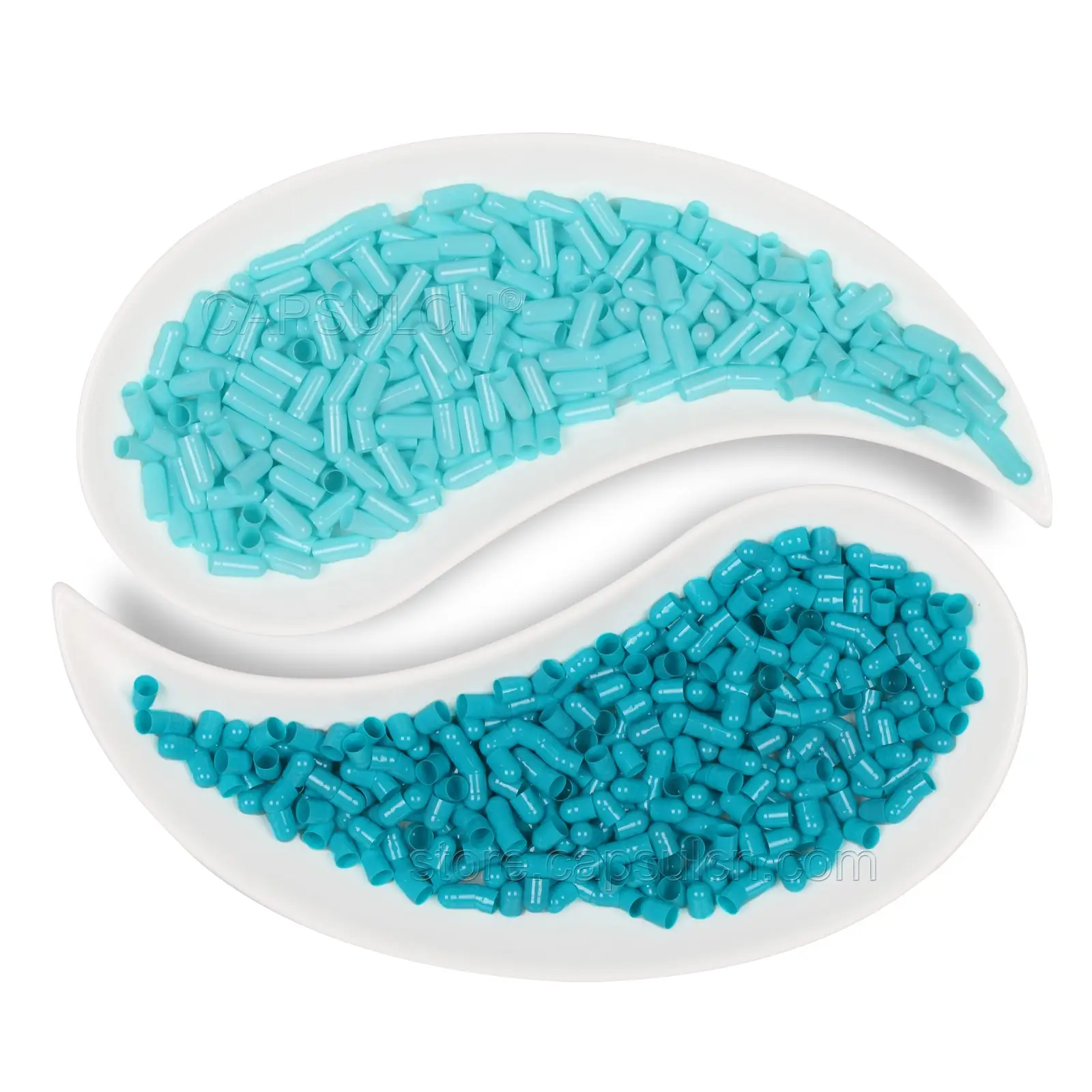 CapsulCN Custom Color Wholesale Bulk Sky Blue Indigo Blue Purplish Blue Navy Light Blue And White Empty Hard Gelatin Capsules