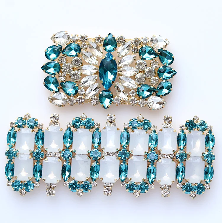 classic glass rhinestones metal buckles shoes and bags set decorated with rhinestone shoe accessories women decoration