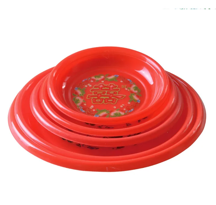 factory price custom logo  printing serving plastic round dinner plate manufacture platter