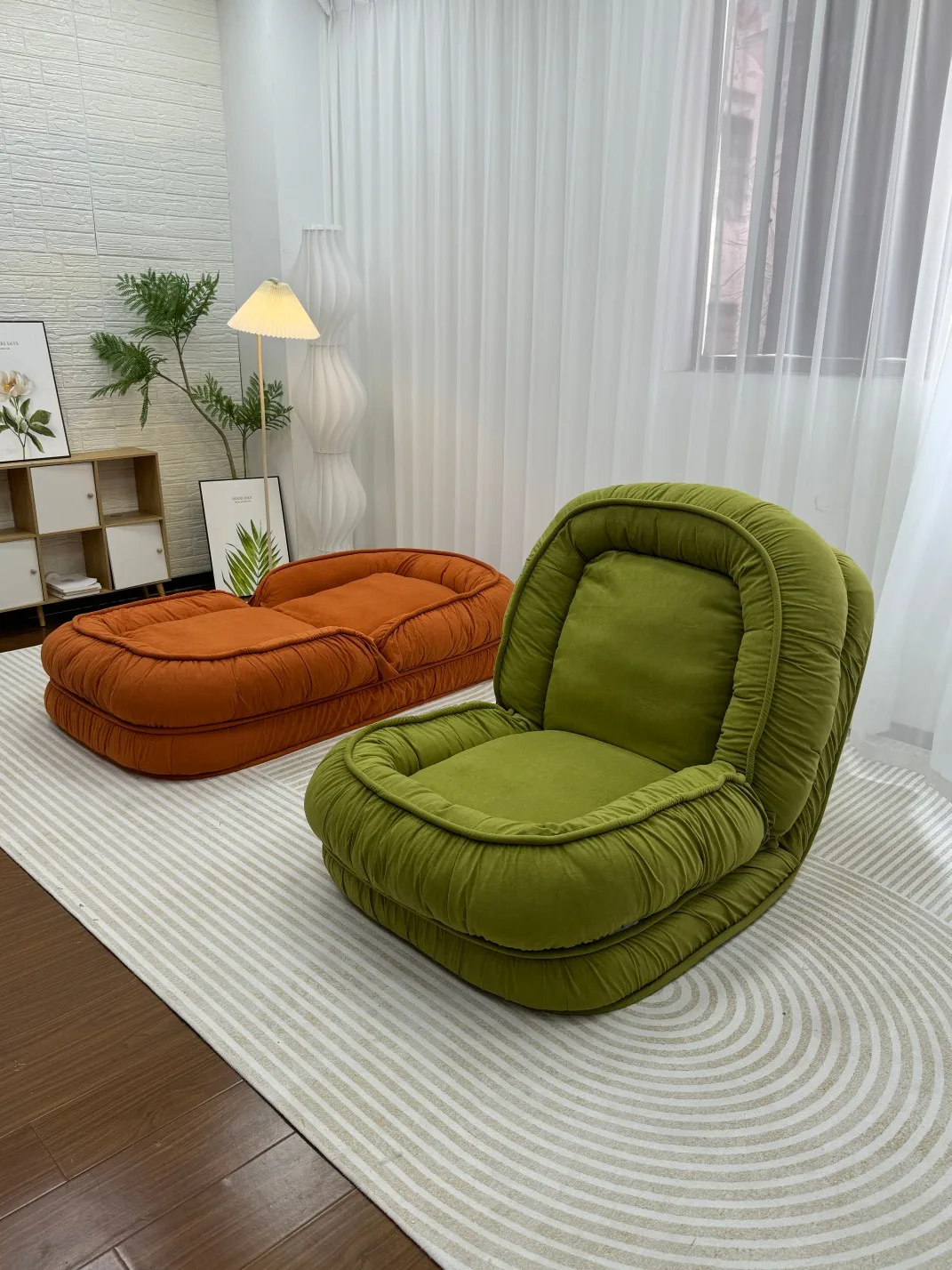 Luxury Adjustable Features Modern Sofa Bed Flannel Fabrics Household Use Living Room Cozy Single Sofa Chair