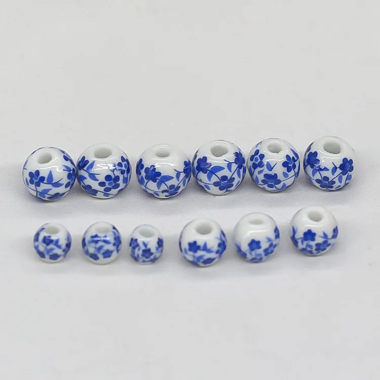 6-12mm Ceramic Beads DIY/Handmade Exquisite Ceramic Blue And White Ceramic National Style Beads for Jewelry Making