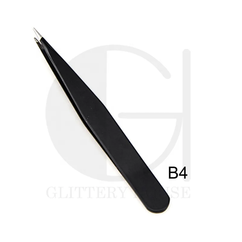 
eyebrow tweezer set black color stainless steel tweezer eyelash makeup tools wholesale private logo clips eyebrow tweezers 