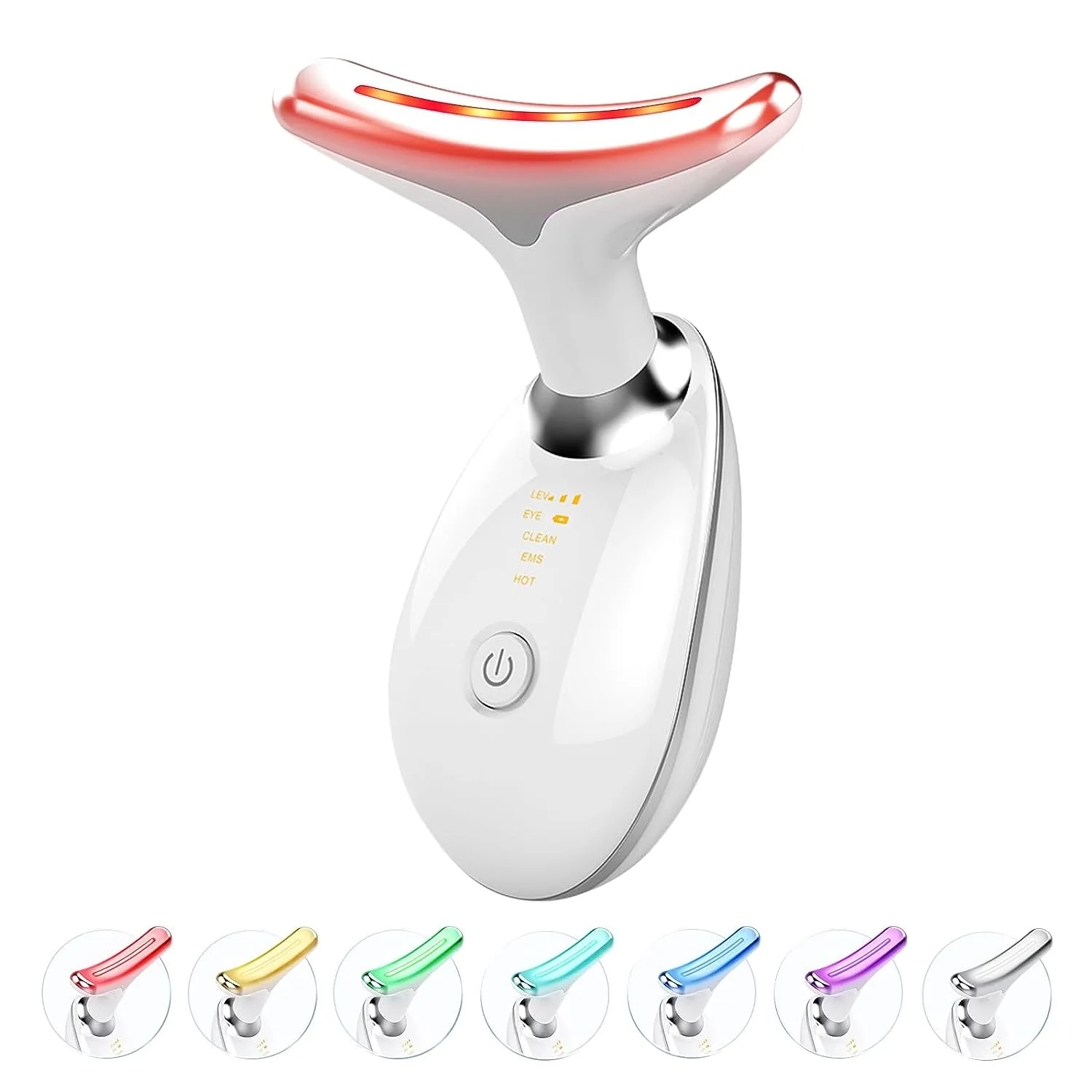 Factory Wholesale Facial Massager At Home Double Chin Reducer Beauty Device 7 Color LED Light Therapy For Face Neck Skin Care