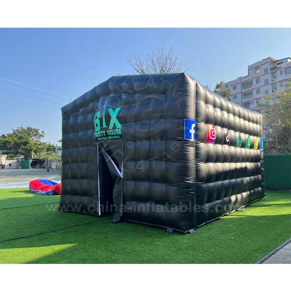 Popular Portable Inflatable Nightclub Disco Lighting Music Bar Inflatable Cube Party Tent for Event