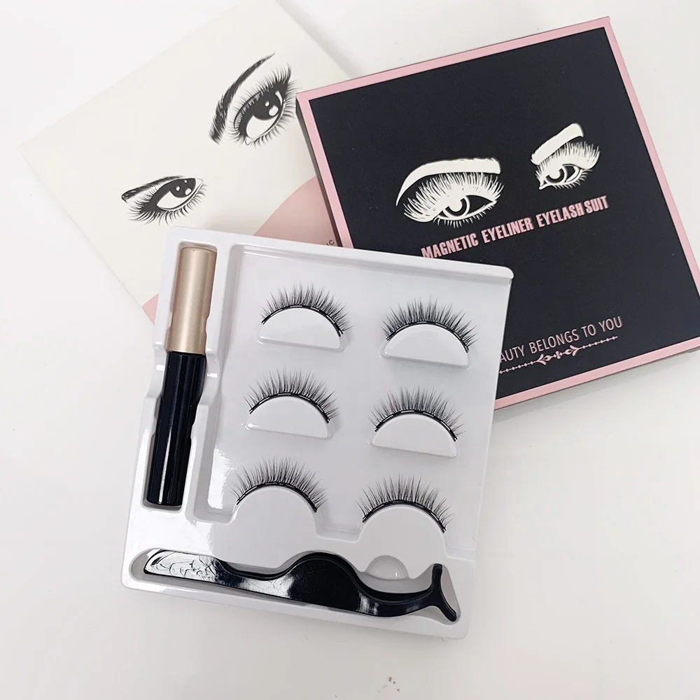
Liquid Eyeliner 3D Magnetic Eyelashes Magnetic eyelashes set with Package 