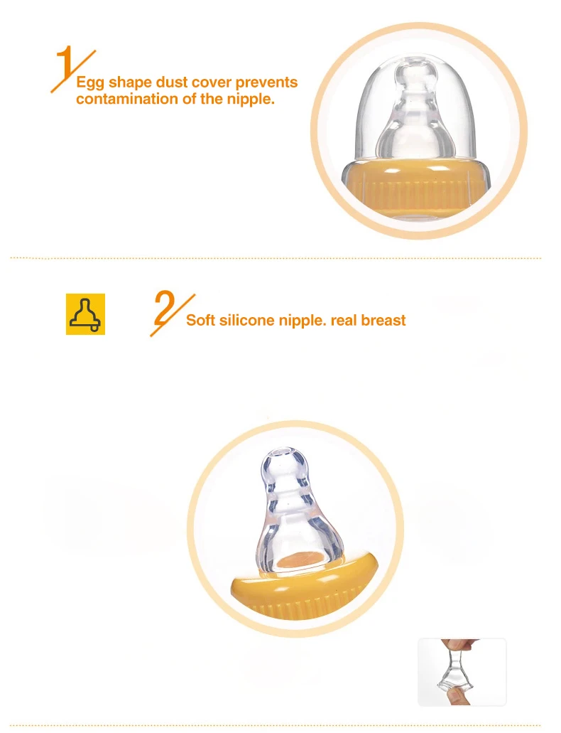 
Food Grade PP Baby Feeding Bottle With Embossed Scale 60ML Small Size 