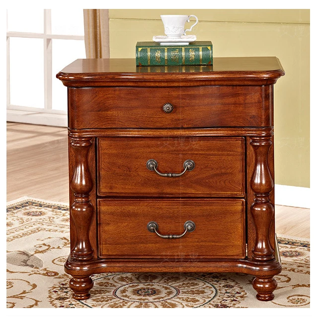 smart bedroom furniture/ luxury walnut bedside table brown