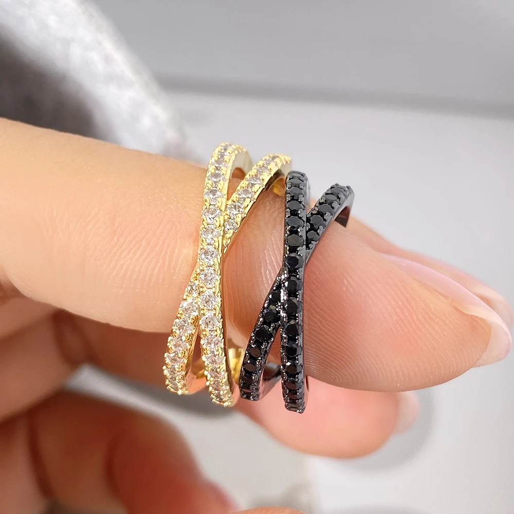 2024 New Arrival FOXI Wholesale Fashion Jewelry Popular High Quality black Small Ring x ring men