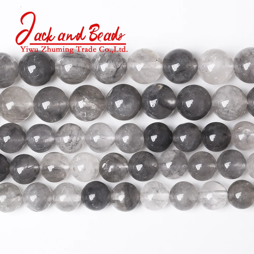 
Grey Crystal Crackle Round Loose Demon Beads 15