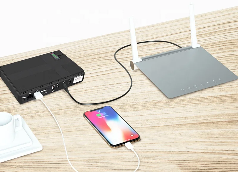 Jalon  Wifi Router Mini Dc Ups Poe Ups Output 9v 12v 15v 24v  DC UPS With 8800mAh