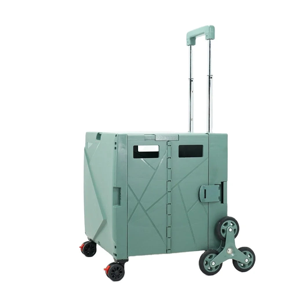 Convenient Economical and Labor-saving Trolley Hand Pull Luggage Car Home Supermarket Outdoor Folding Shopping Cart