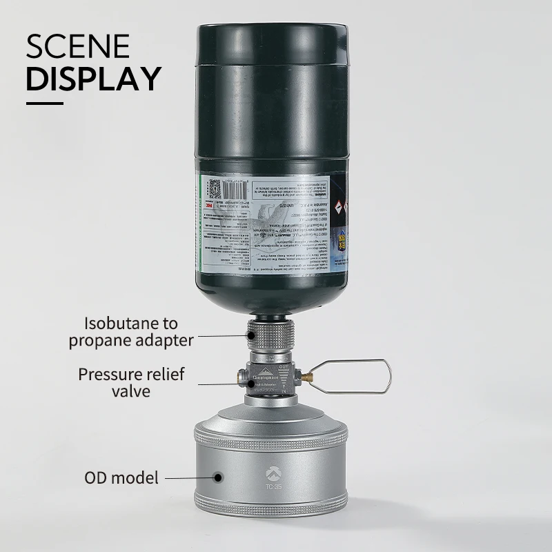 Campingmoon Silver camping gears 3 in 1 set  gas can refill adapter  butane propane canister saver  cartrige set durable gas can