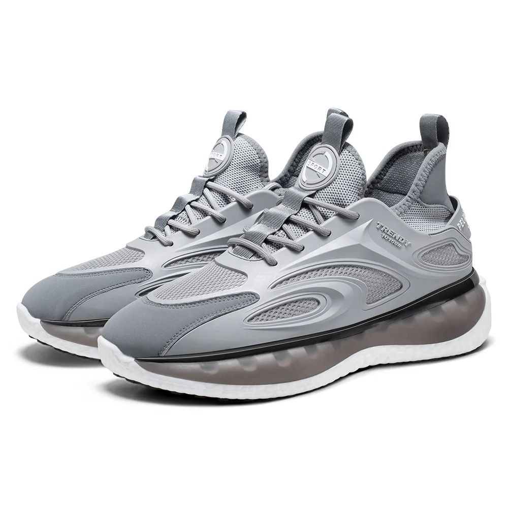 Летняя сетчатая обувь, дышащие амортизирующие беговые кроссовки, мужская удобная Легкая повседневная спортивная обувь, увеличенная на 7 см