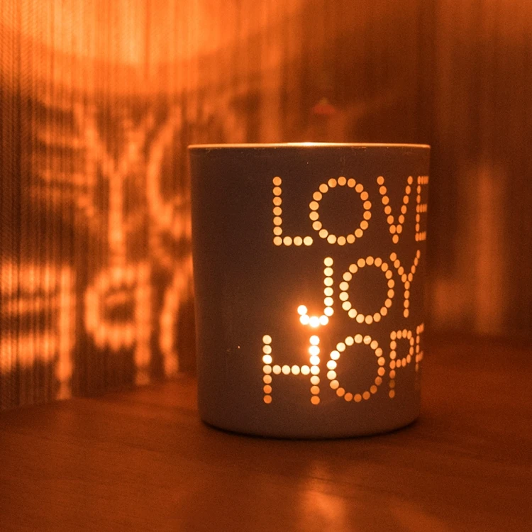 fragrance glass candle holder love Scented soy wax mercury glass votive for home decor