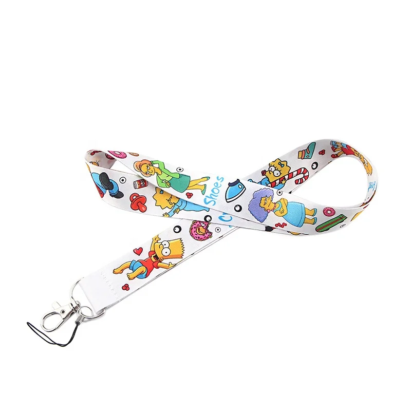American Animated Sitcom Design Polyester Lanyard Cartoon Comedy Strap ID Card Key Phone Neck Keychain Lanyards for Fans