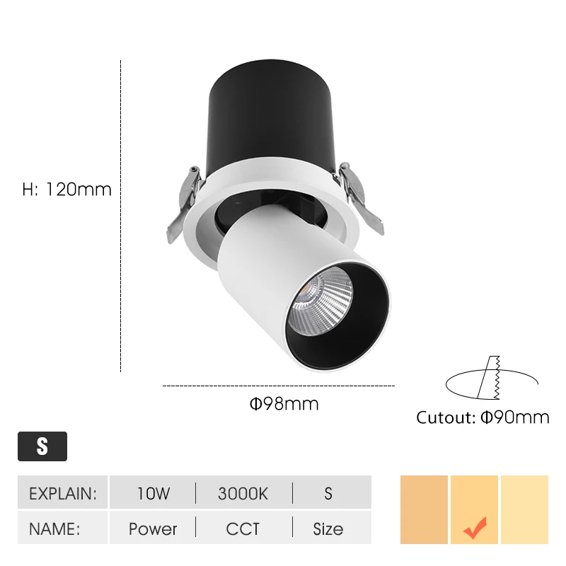 Scon Modern Chinese Dimmable Commercial Personal Family Recessed Spotlight Ceiling SC-SDF03