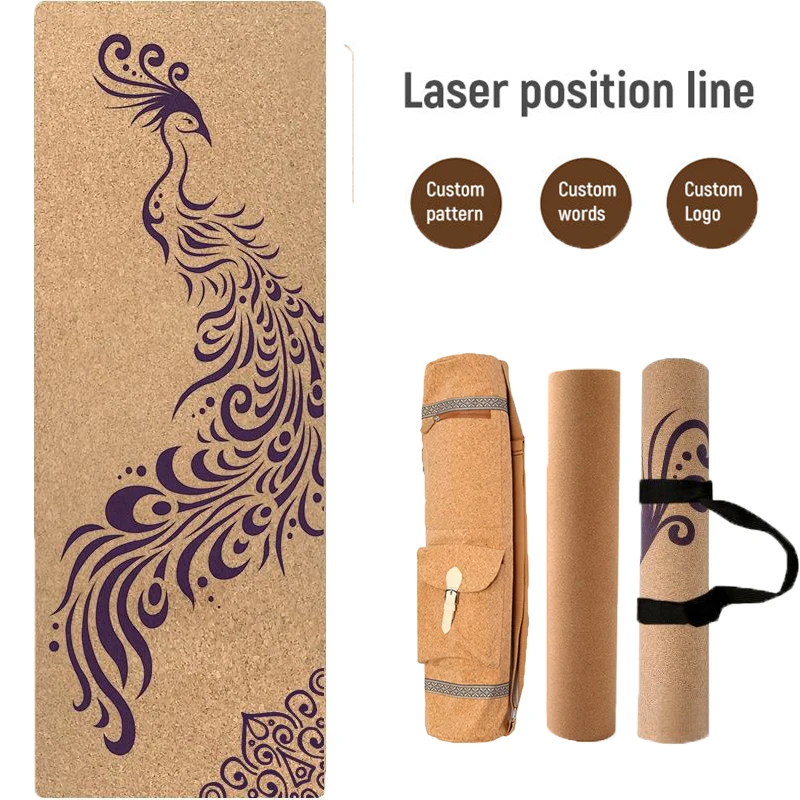 Custom Logo Eco Friendly Natural Fitness No Slip Custom Cork TPE Yoga Mat