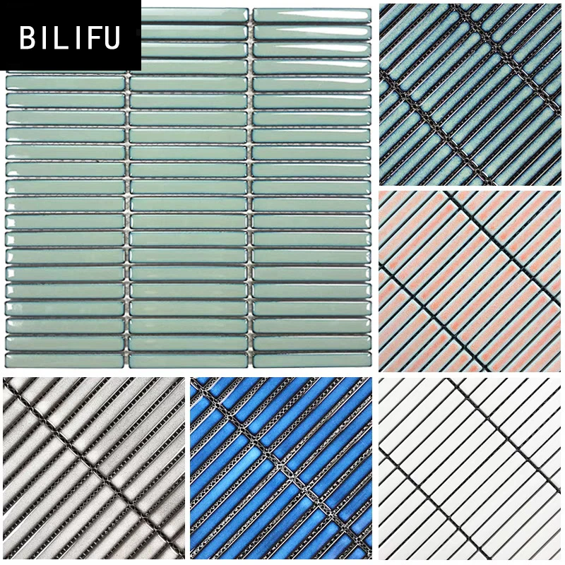 Newest  long strip mosaic for bathroom making Hotel lobby Living room Restaurant cafe background wall  hexagon handmade brick