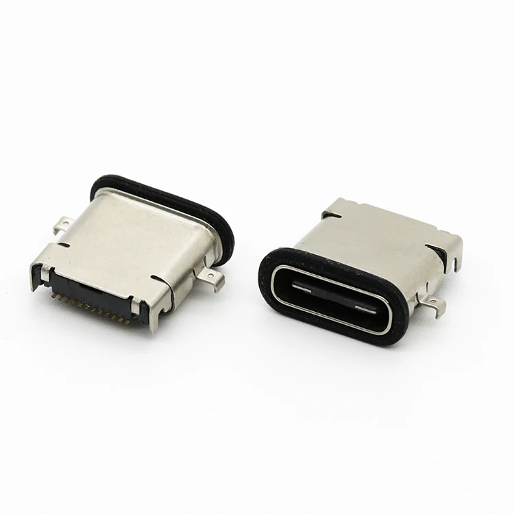 Mid Mount Hybrid IP67 Type C  24Pin Waterproof Female USB Receptacle Connector DIP+SMT PCB Connector China Supplier