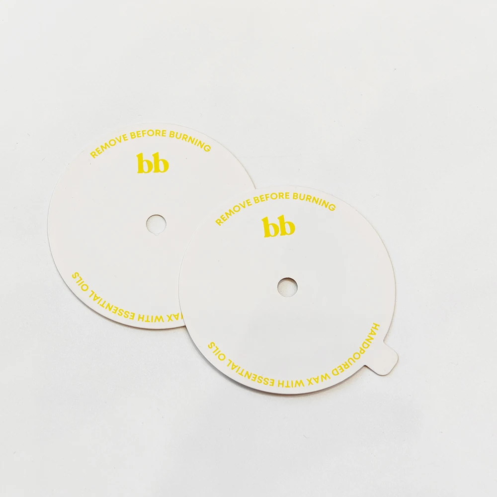 custom own logo brand factory die cut tag  new clothing round shape hangtag hole punched cardboard business card garment tag