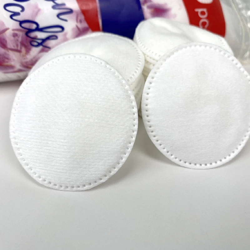 Hypoallergenic 100% Natural Cotton OEM Facial Pure Makeup Cotton Pad Embossing Cosmetic Cotton Round Pads