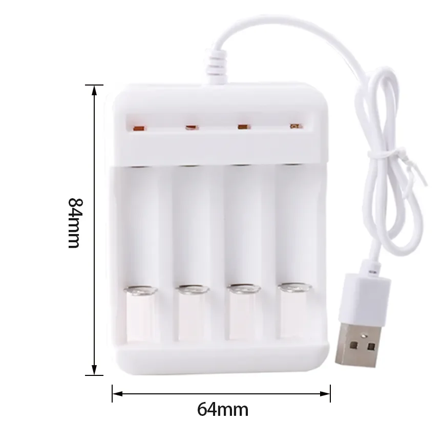Universal USB Plug Fast Battery Charger for AA AAA Rechargeable Batteries 4 or 3 Slots