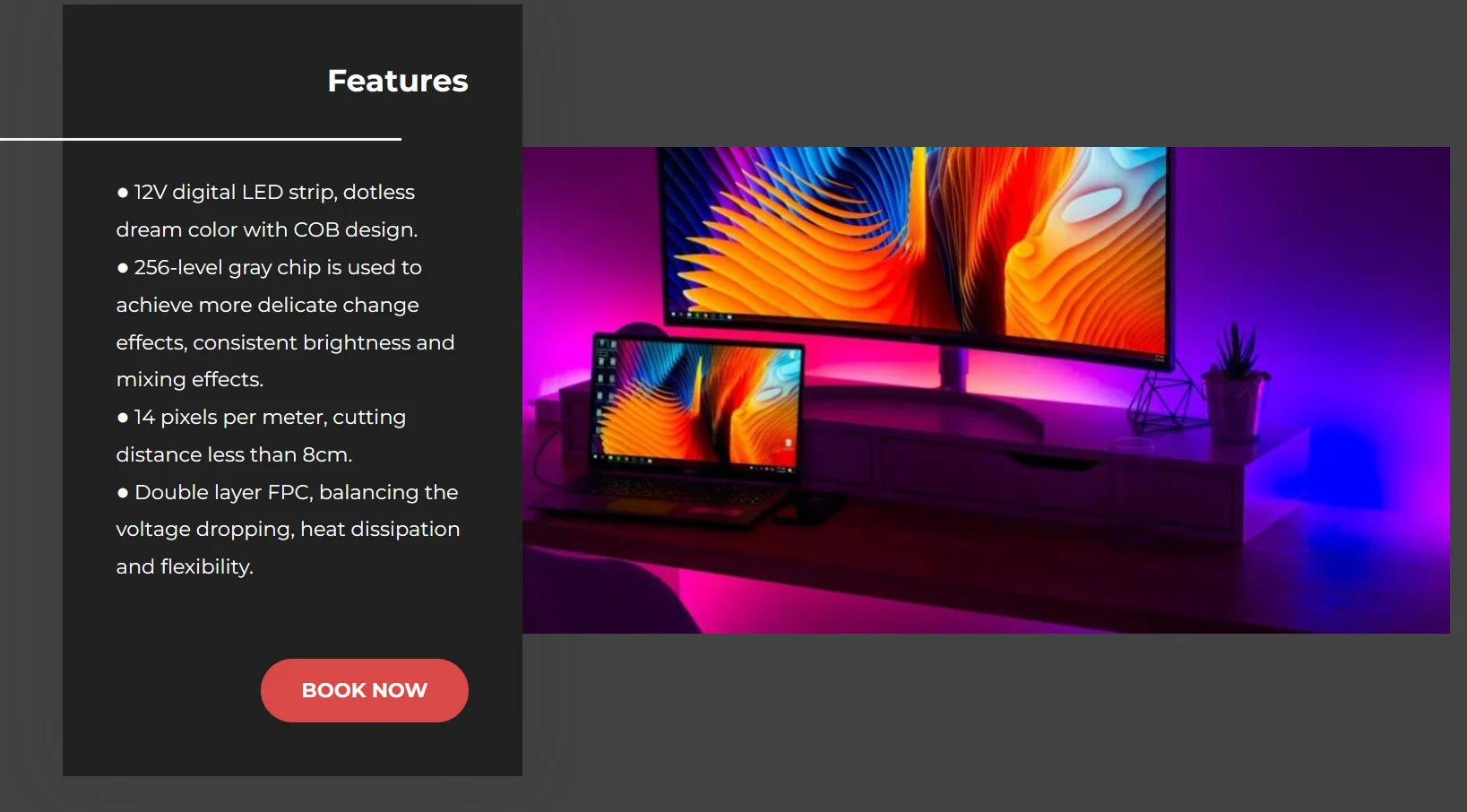 Popular rgb BLE light strip remote & app control color changing rgbic led strip light 12vdc 12mm led COB light