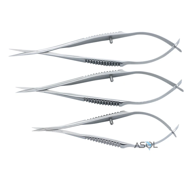 Stainless steel customized micro eye spring ent scissors vannas micro scissors
