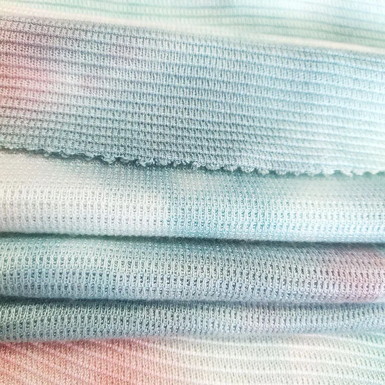 
Tie dyed jacquard fabric 100% rayon knitted fabric for garments outdoor 