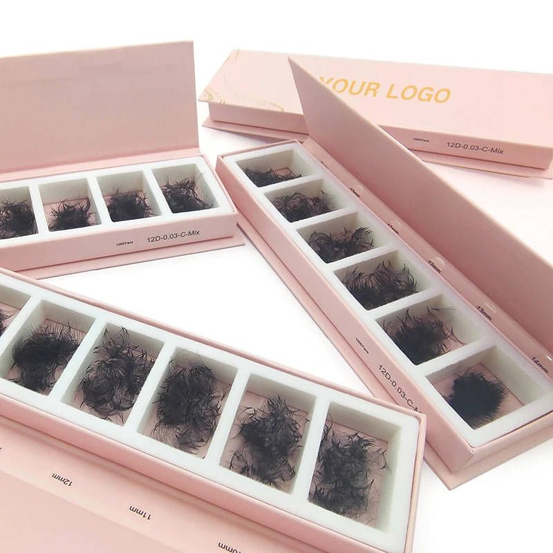 Bulk 1000 Box Ultra Speed 3d 4d 5d 6d 10d 20d  c cc d dd m l Curl Eyelash Extension  Loose Promade Fans