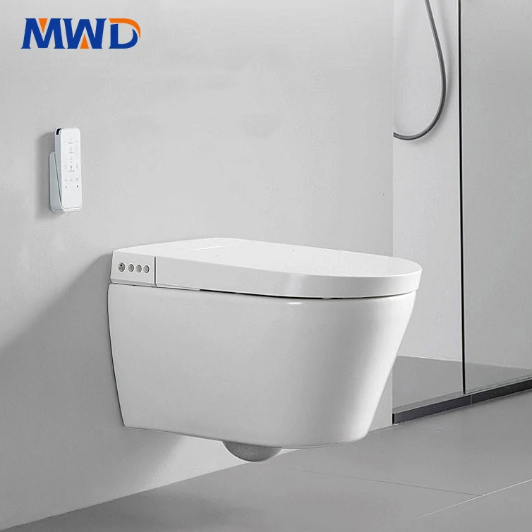 European wall mounted hanging intank washdown ceramic intelligent wc set bathroom luxury wall hung smart toilet with bidet