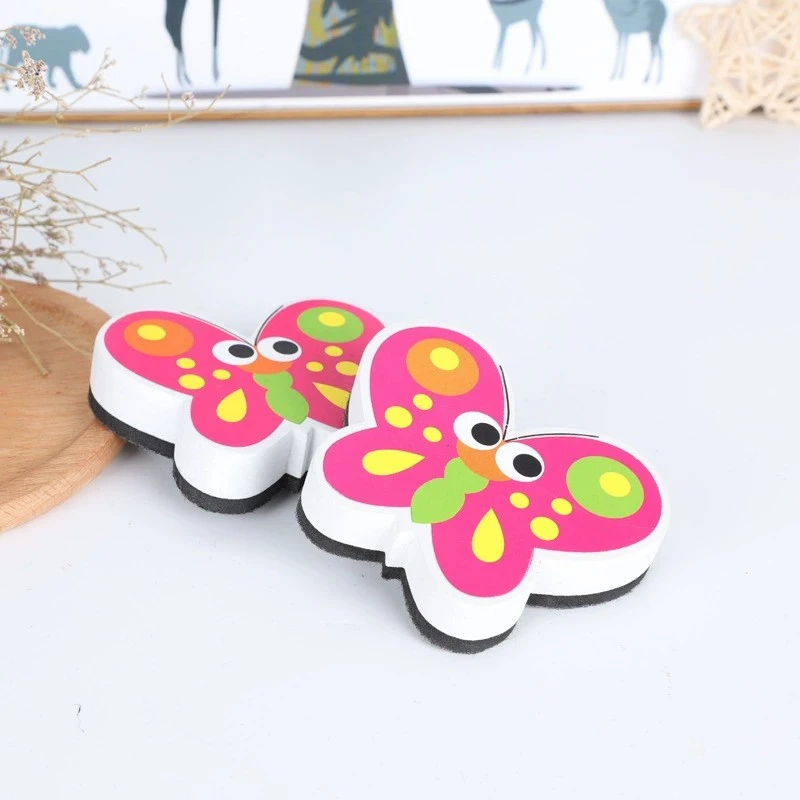 Small board eraser butterfly colorful magnetic felt whiteboard eraser EVA