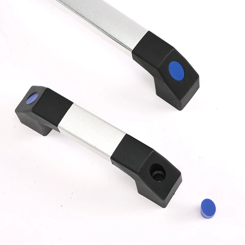 Long round tubular aluminum alloy bridge plastic handle for machinery cabinet