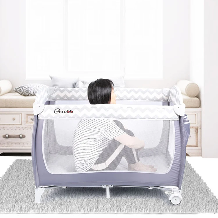 square baby travel cot folding baby playpen bed baby foldable cribs