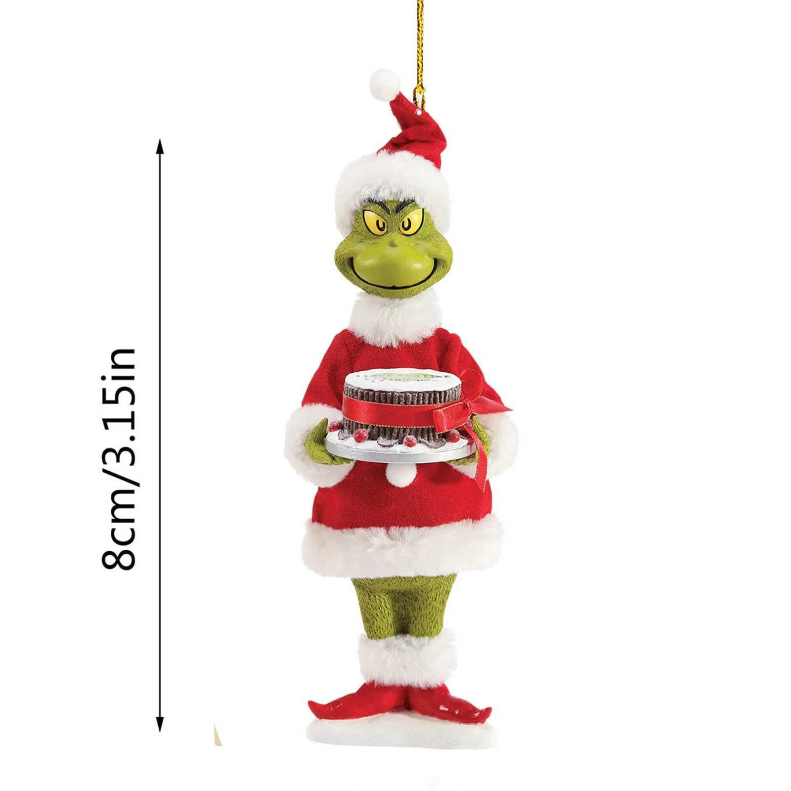 LIXIN  Hot selling Funny Green Dolls Christmas Decor Flat Acrylic Hanging Grinches Ornaments for Christmas Tree