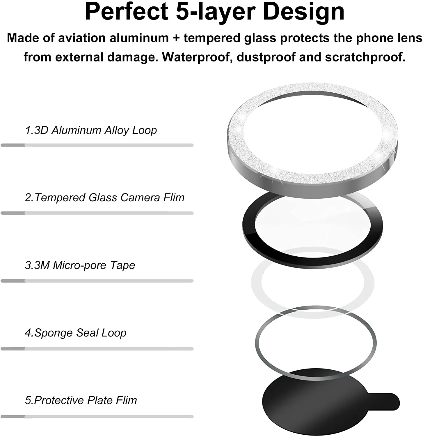 Camera Lens Protector Camera Cover Tempered Glass Glitter Diamonds Bling Colorful For Iphone 11 12 13 14 Mini Pro Max