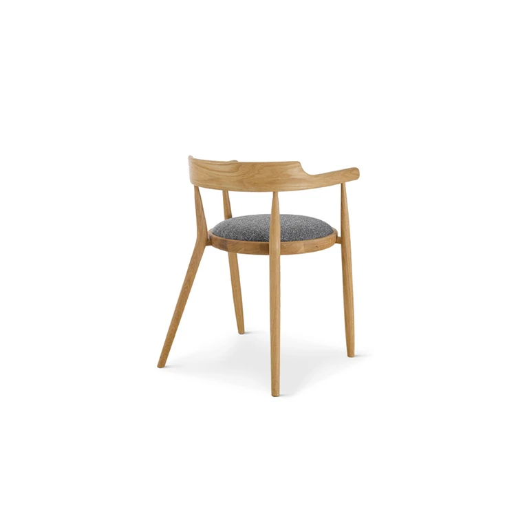 HONGJIA HJCH2113O-03 Newest Hot Sale High End Fas Class Of Lumber Single Solid Bend Wood Rail Round Seat Chair