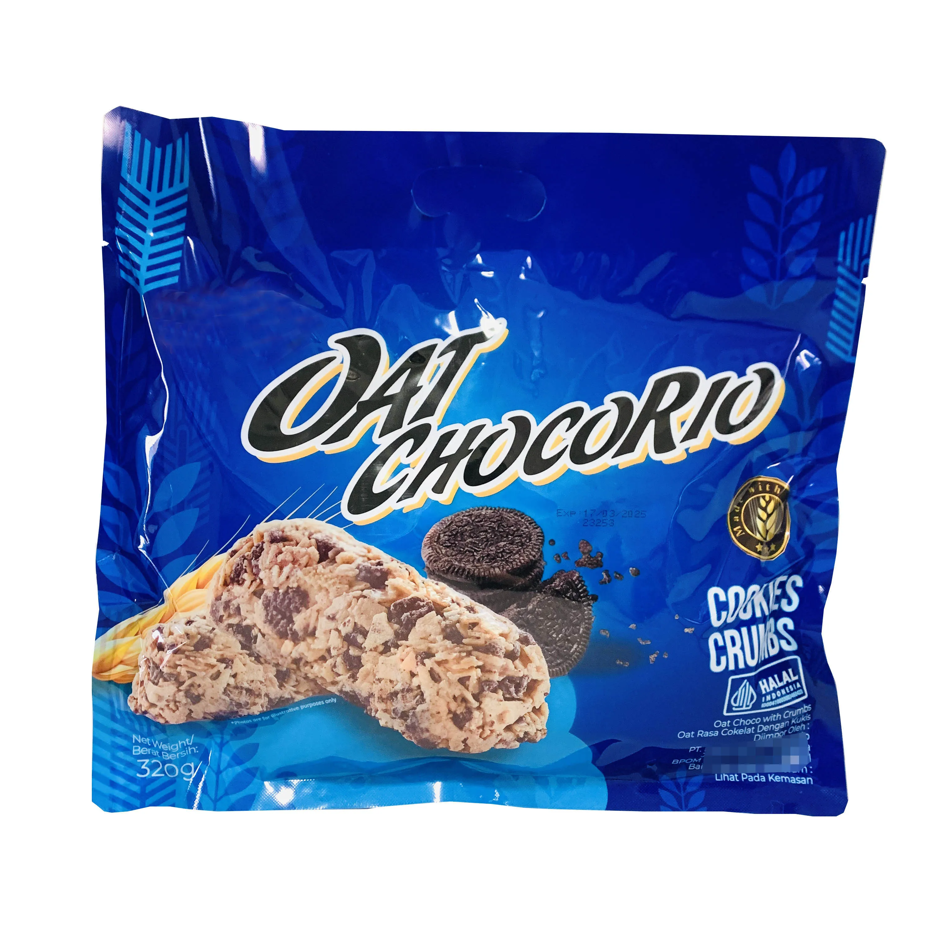 Hot Selling Oreo Oat Chocolate Crunchy Oatmeal Stick Cookie Crumbs Oat Choco Simple Meal Substitute