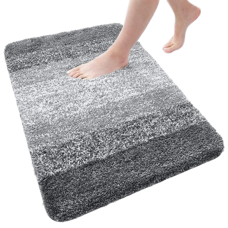 Thick Plush  Custom Machine Washable absorbent Soft Microfiber Shaggy Bathroom Mat