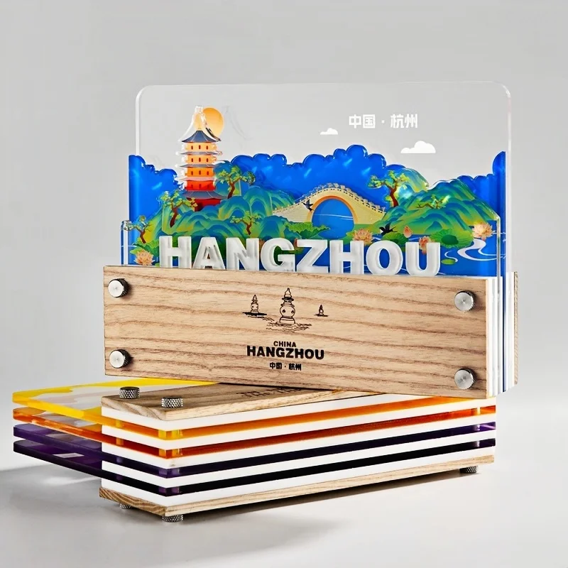 Wooden Acrylic Trophy Award Personalized Crafts Souvenir Bespoke Design Wood Craft Diy Modern Plaque for Home Decoration