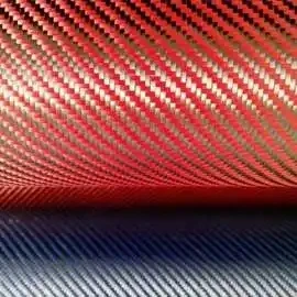 Red colorful carbon aramid fiber fabric